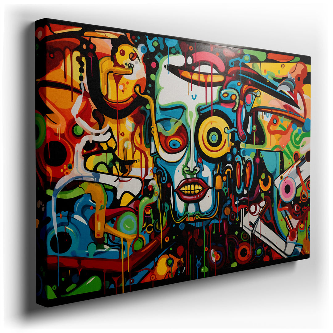 canvas print on wrapped canvas for wall decor – This wall art is a captivating example of abstract art that bursts with vibrancy and energy, making it a standout piece...
