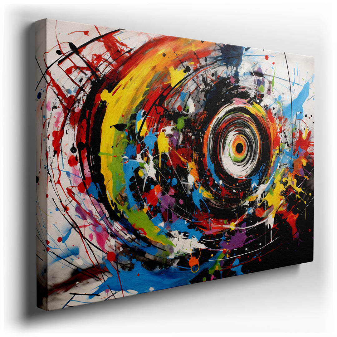 canvas print on wrapped canvas for wall decor – This vibrant abstract wall art is a mesmerizing composition that captures the essence of energy and movement through its...