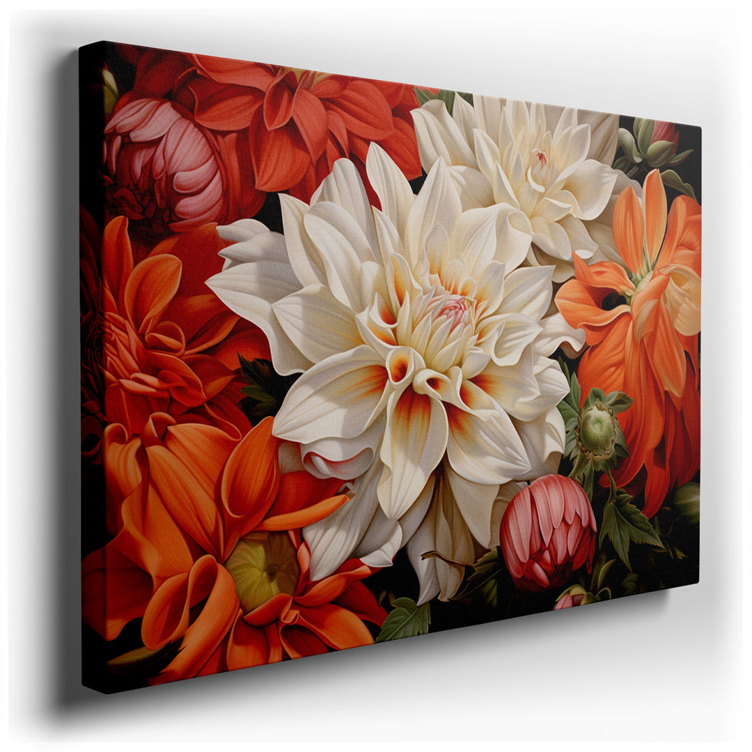 canvas print on wrapped canvas for wall decor – This wall art, a masterful depiction of a floral arrangement, is a celebration of nature's vibrant palette and intricate...