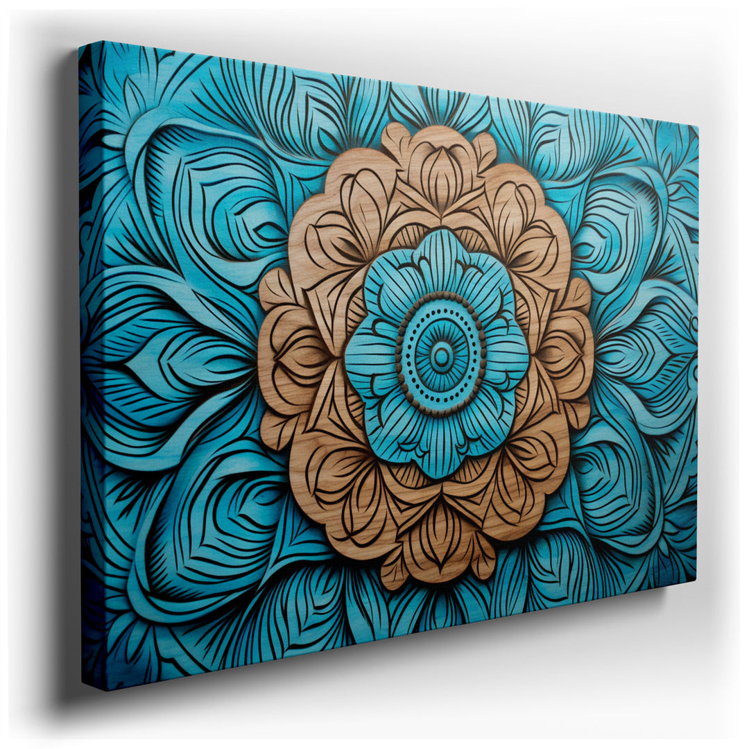 canvas print on wrapped canvas for wall decor – This exquisite wall art, a vibrant floral design meticulously carved into wood, is a masterpiece that bridges the gap be...