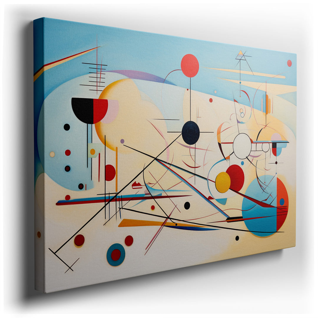 canvas print on wrapped canvas for wall decor – This wall art is a captivating piece of abstract art that masterfully combines geometric shapes and contrasting colors t...