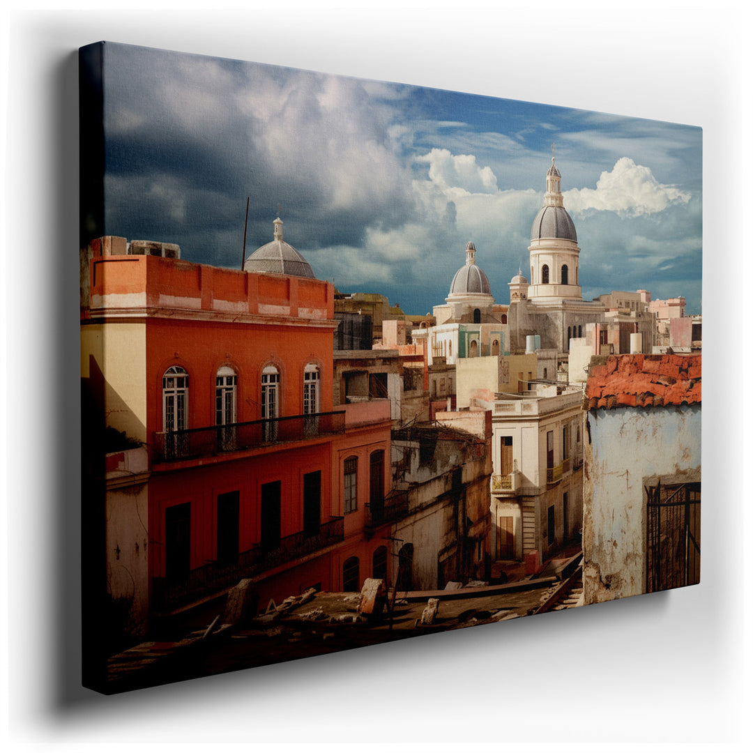 canvas print on wrapped canvas for wall decor – This wall art is a breathtaking portrayal of a historic cityscape, where each brushstroke and color choice has been meti...