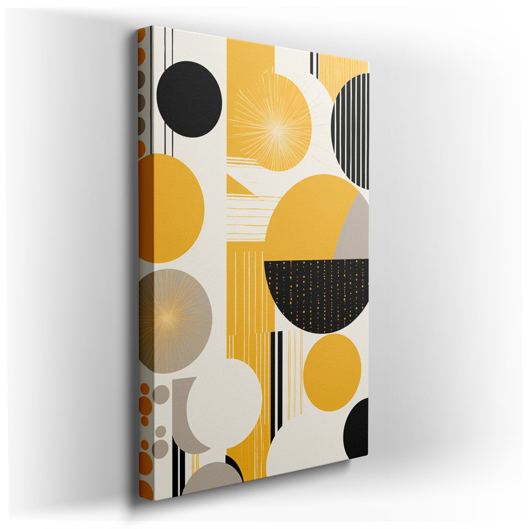 canvas print on wrapped canvas for wall decor – This wall art, a striking composition of abstract forms, presents a dynamic interplay of geometric shapes and patterns,...
