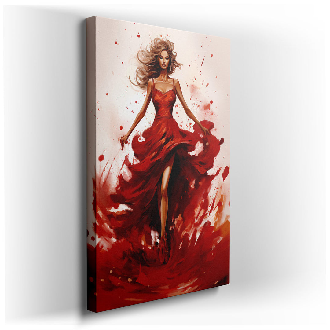 canvas print on wrapped canvas for wall decor – This exquisite wall art, a true masterpiece of visual art, captures the essence of elegance and movement through its vib...