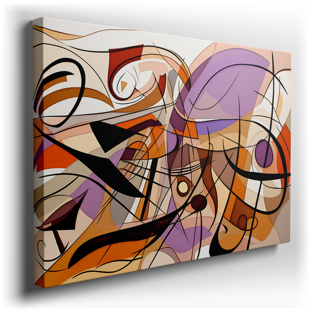 canvas print on wrapped canvas for wall decor – This wall art is a mesmerizing abstract composition that captures the viewer's imagination through its dynamic interplay...