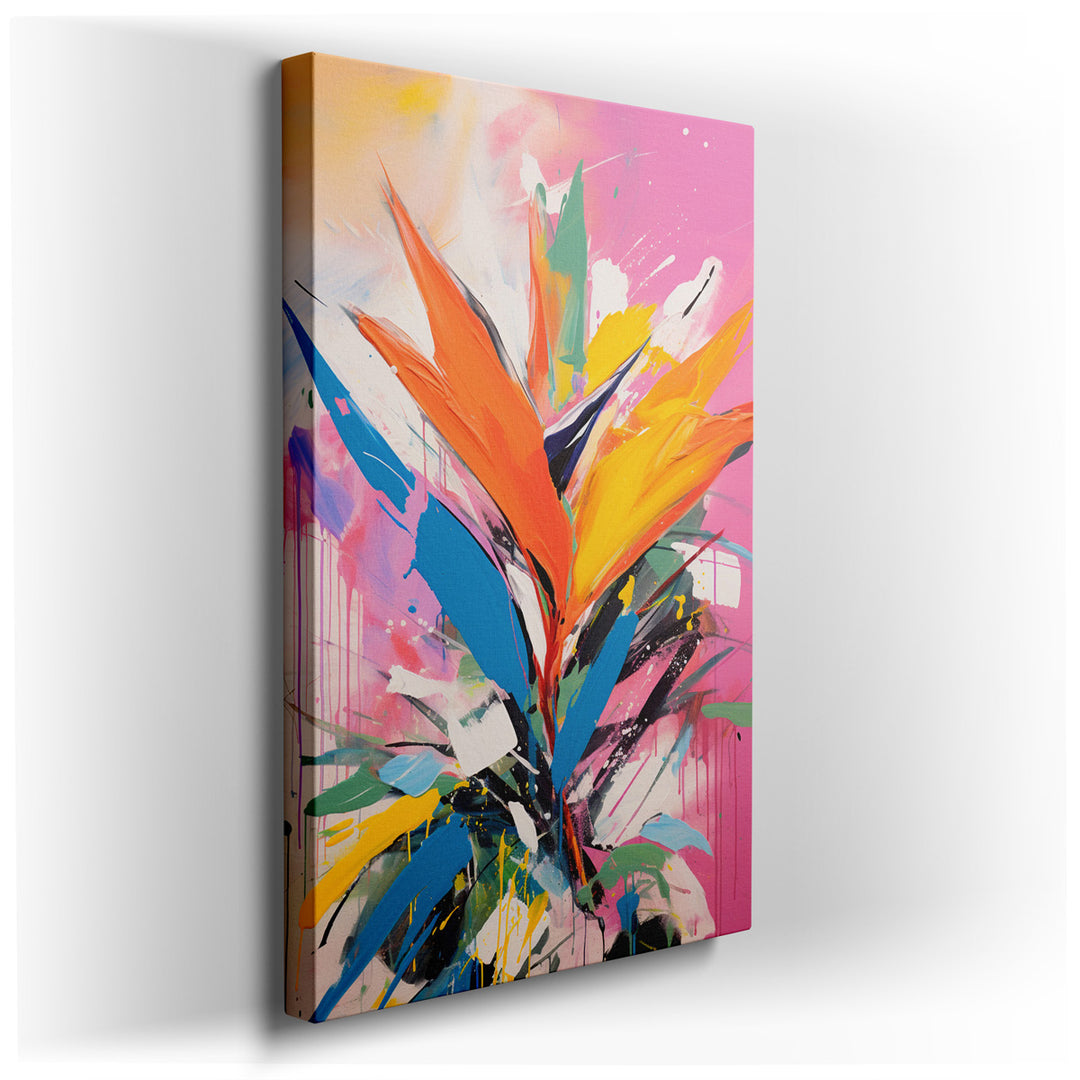 canvas print on wrapped canvas for wall decor – This wall art is a captivating masterpiece that embodies the essence of a tropical paradise, brought to life through a s...