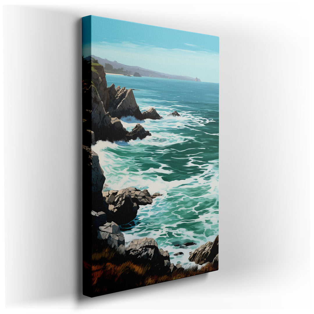 canvas print on wrapped canvas for wall decor – This wall art, a captivating portrayal of a coastal scene, is a masterpiece that vividly captures the essence of the sea...