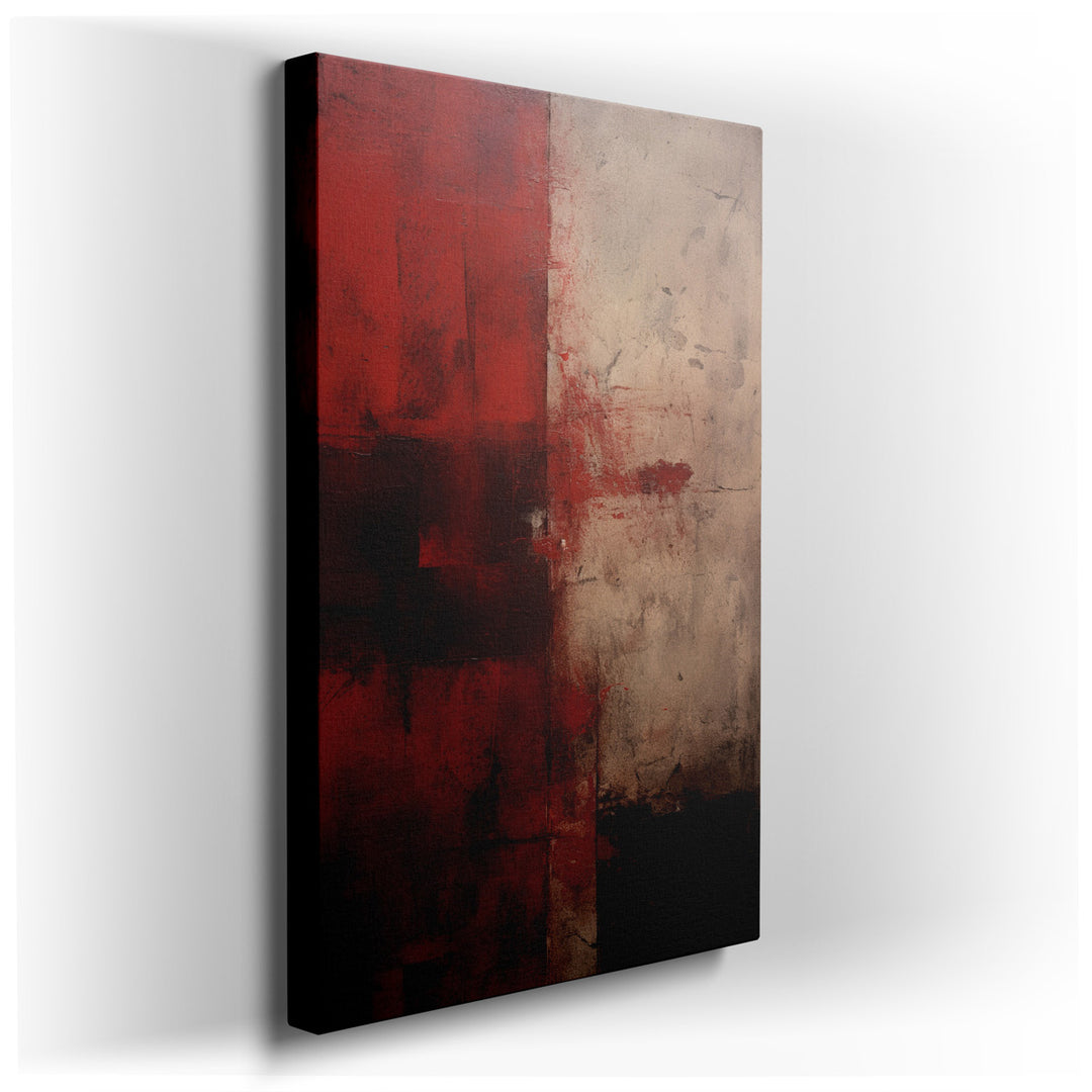 canvas print on wrapped canvas for wall decor – This captivating abstract wall art is a profound exploration of the emotional spectrum that conflict and tension bring i...