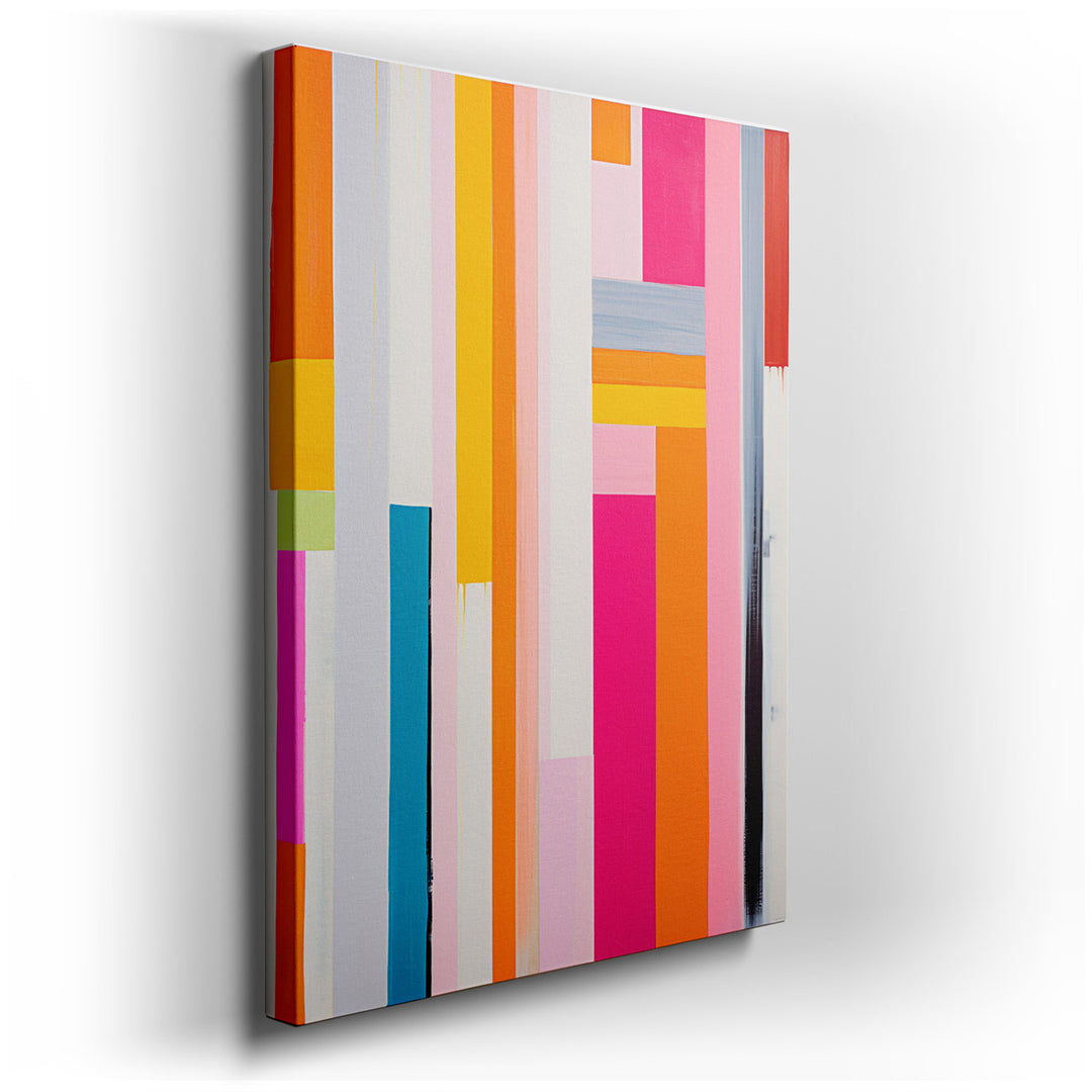 canvas print on wrapped canvas for wall decor – This wall art is a mesmerizing piece of abstract art that exudes vibrancy and dynamism through its bold use of colors an...