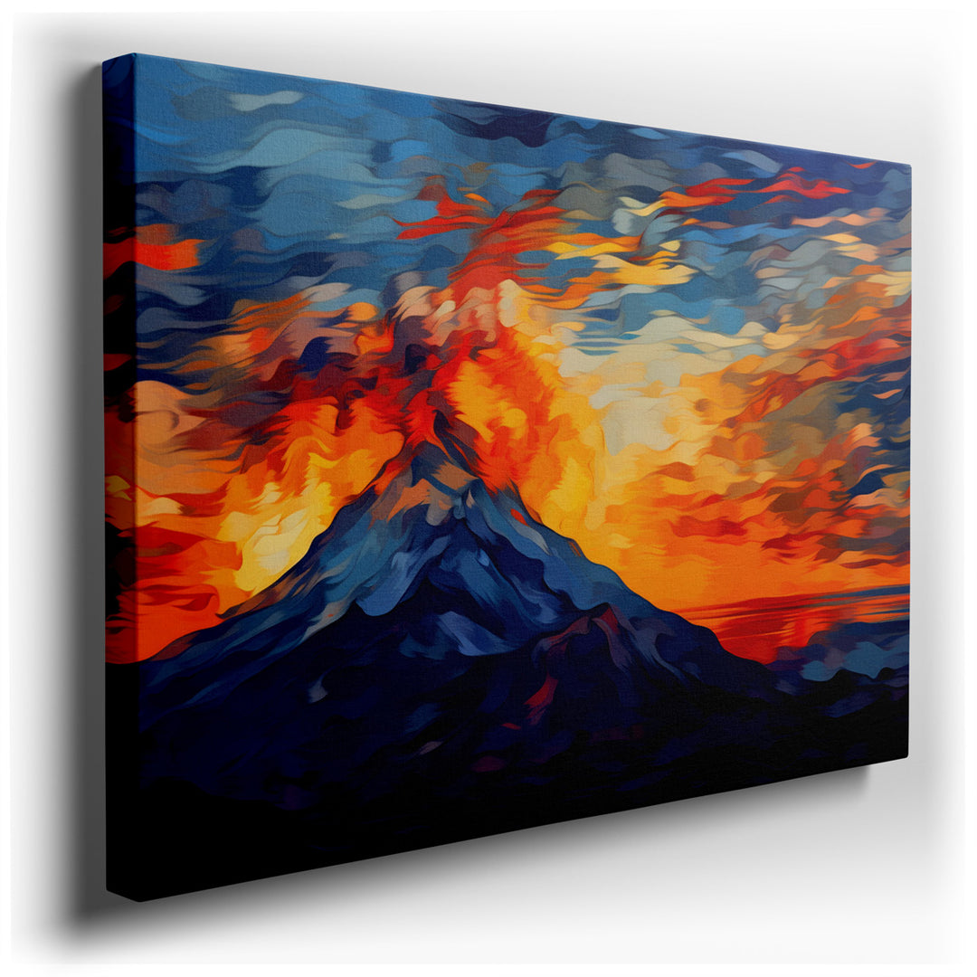 canvas print on wrapped canvas for wall decor – This captivating wall art vividly captures the awe-inspiring spectacle of a volcanic eruption, a powerful demonstration...