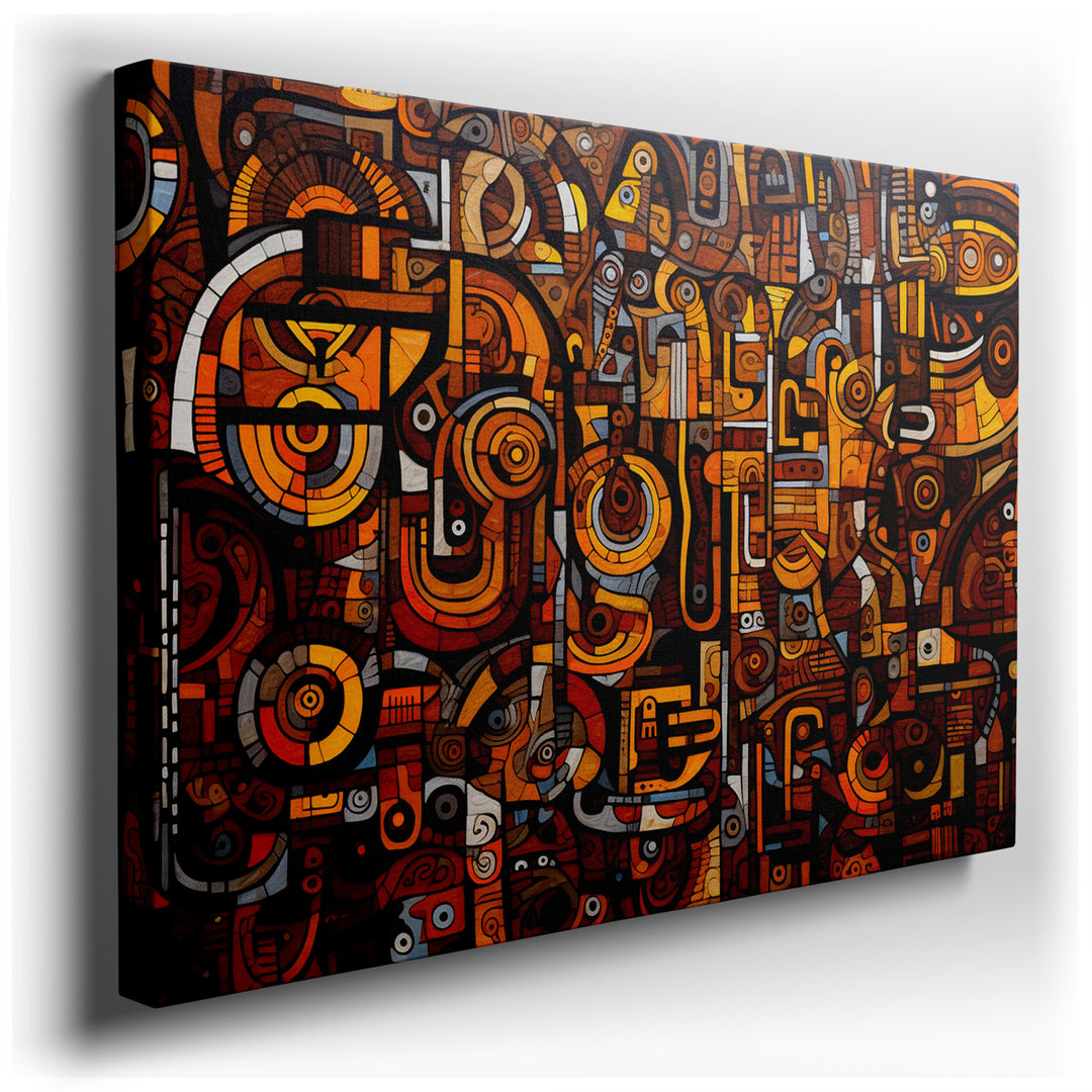 canvas print on wrapped canvas for wall decor – This vibrant abstract wall art is a mesmerizing composition that draws the viewer into a world of dynamic movement and i...