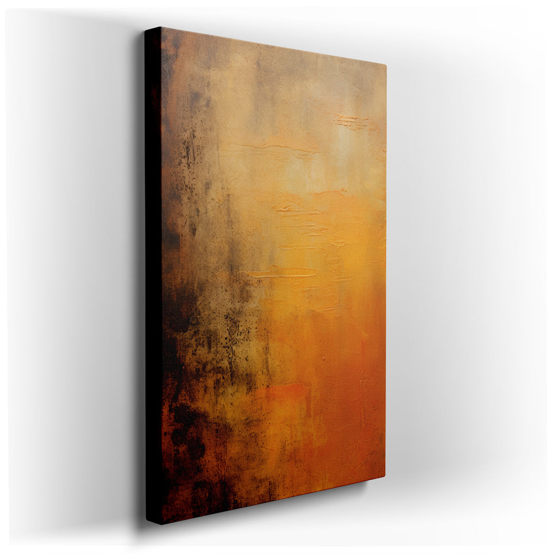canvas print on wrapped canvas for wall decor – This exquisite wall art, masterfully rendered on a textured canvas, presents a captivating interplay of warm orange and...