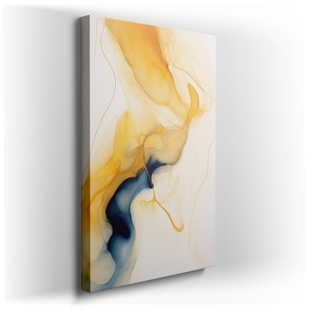 canvas print on wrapped canvas for wall decor – This captivating abstract wall art is a masterful representation of fluidity and warmth, skillfully rendered through a h...