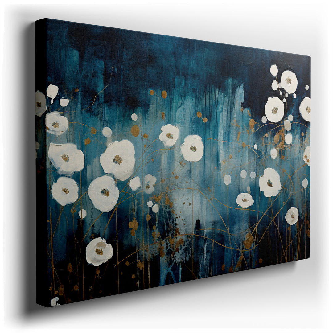 canvas print on wrapped canvas for wall decor – Immerse yourself in the captivating allure of an abstract floral wall art that masterfully combines the elegance of natu...
