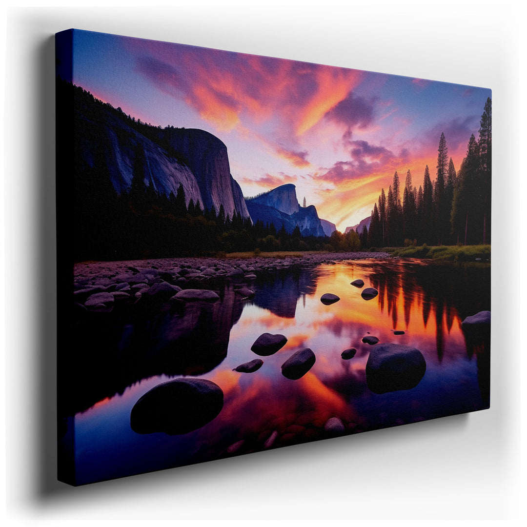 canvas print on wrapped canvas for wall decor – Imagine a wall art that captures the serene and majestic essence of Yosemite, one of nature's most splendid creations. T...
