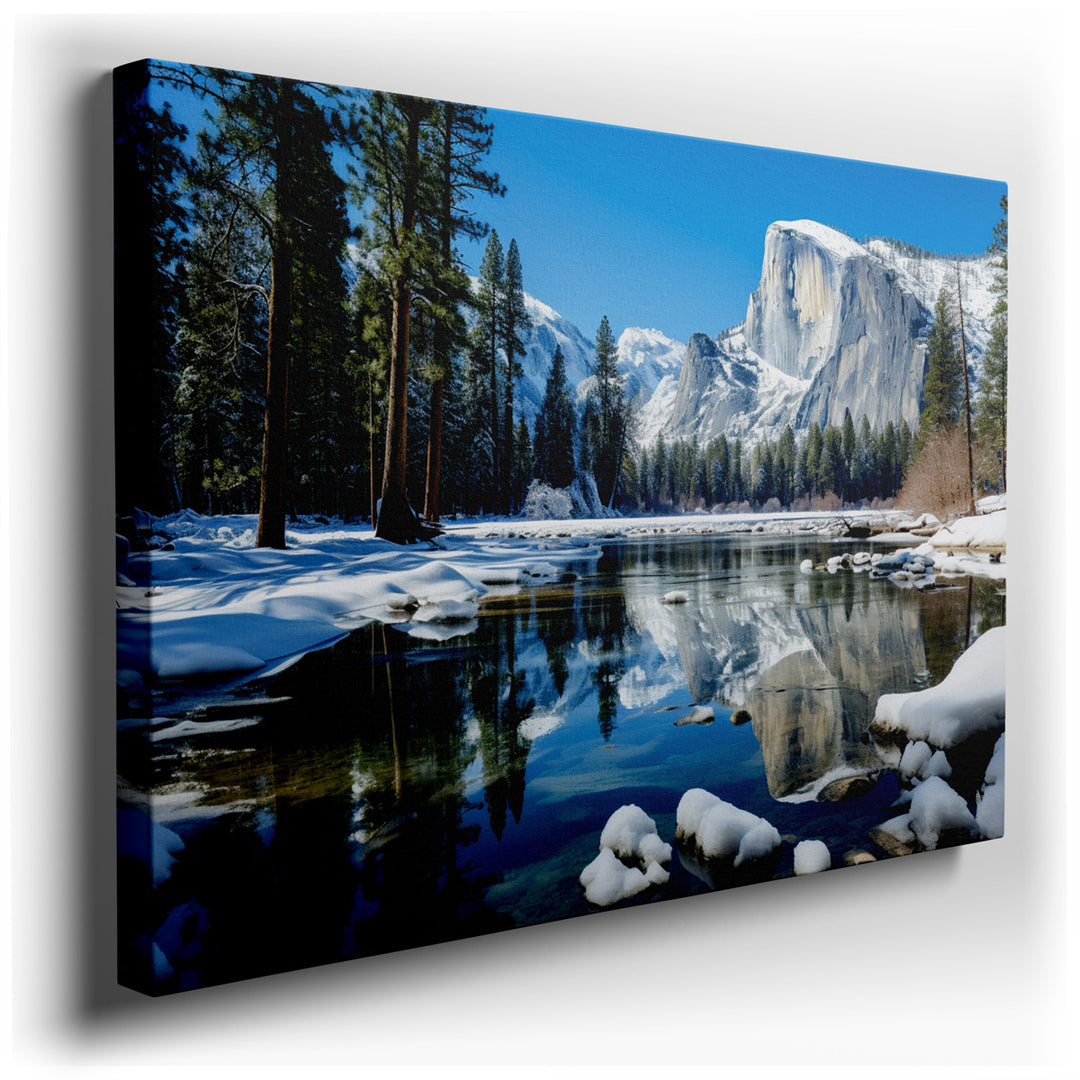 canvas print on wrapped canvas for wall decor – This exquisite wall art of Yosemite National Park encapsulates the serene and majestic essence of one of nature’s most a...
