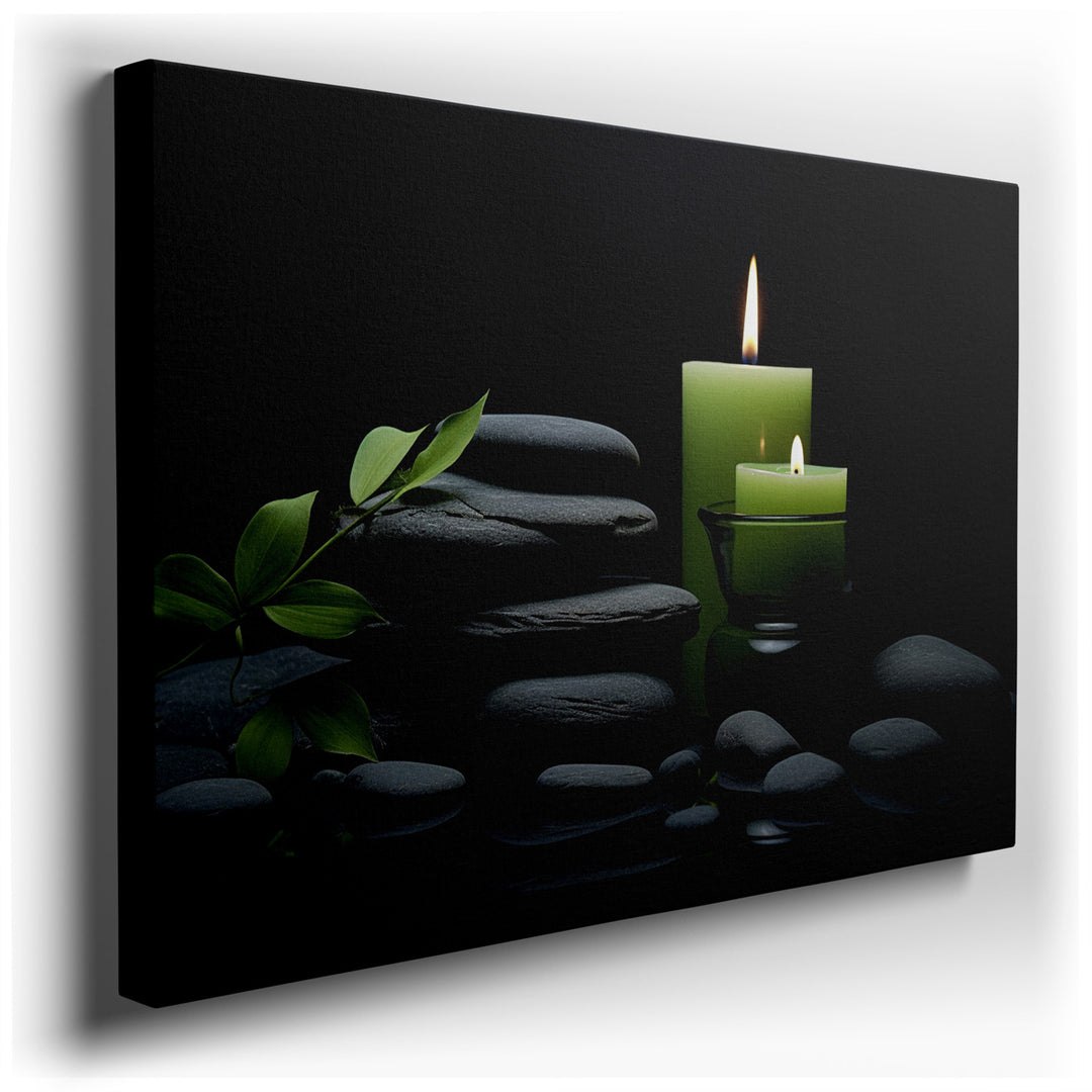 canvas print on wrapped canvas for wall decor – This wall art, a serene composition that captures the essence of tranquility and mindfulness, is an exquisite piece that...